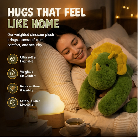 Duvlo Weighted Dinosaur Plush – 25.6 in / 2.65 lb – Soft & Cuddly Stress Relief Toy