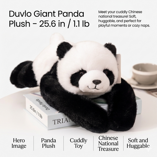 Duvlo Giant Panda Weighted Hug - China National Treasure Plush for Stress Relief & Home Decor