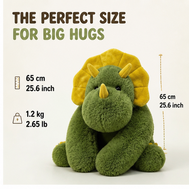 Duvlo Weighted Dinosaur Plush – 25.6 in / 2.65 lb – Soft & Cuddly Stress Relief Toy